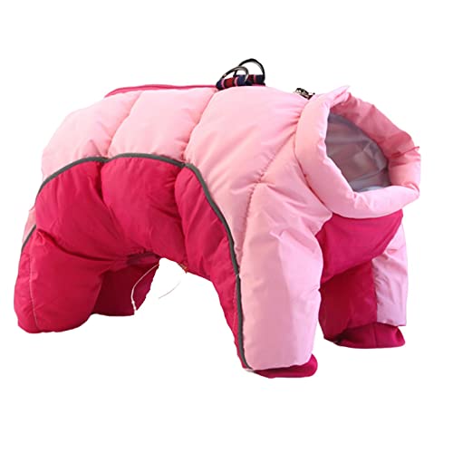 SERUMY Hundekleidung für den Winter, Haustier, Hundekleidung für kleine Hunde, warme reflektierende Welpenkleidung, französische Bulldogge, Kostüm, mittelgroßer Mantel für Chihuahua-Rosa, 4XL von SERUMY