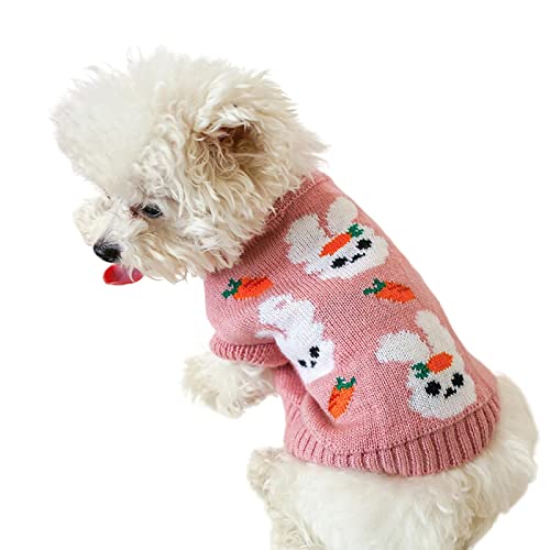 SERUMY Hundekleidung warme Hundekleidung Welpenjacke Mantel Katzenkleidung Hundepullover Winter Hundemantel Kleidung für kleine Hunde Chihuahua Kostüm Mantel 1 rosa Kaninchen, XL von SERUMY