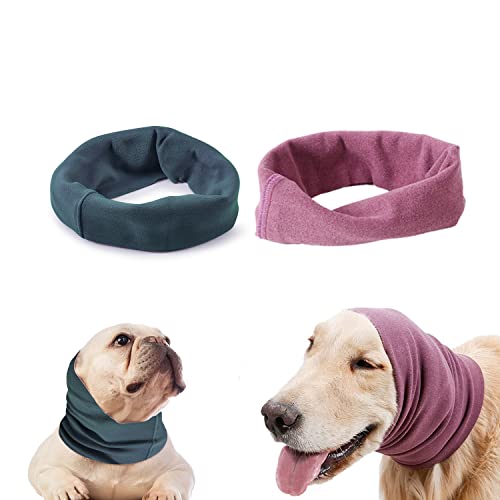 Leise Hunde-Ohrenschützer für Ohrenschutz, beruhigende Ohrenschützer für Hunde/Katzen – Kapuze zur Angstlinderung/Beruhigung/Wärme, 2er-Pack, Blau und Lila, Größe M von SETSBO