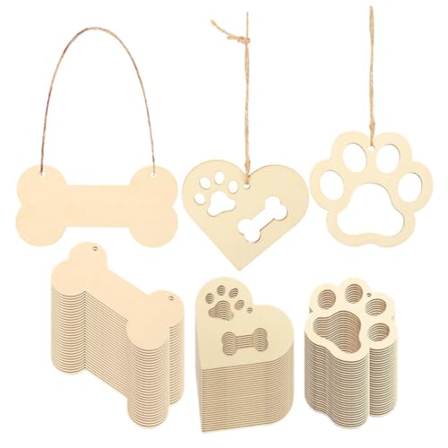 SEWACC 1 Satz Knochenholzspäne Verzierungen für Hunde und Katzen aus Holz unfertige Holzstücke bastelholz holzfiguren Etiketten Chips unvollendete Holzausschnitte DIY liefert von SEWACC