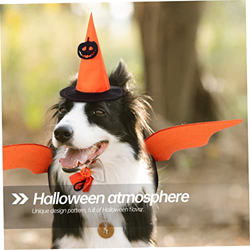 SEWOART Katzenkostüme 1 Satz Halloween-Haustierhut Katze-Halloween-Fliege Welpen-Halloween-Kostüme Tiara Hüte Flügelanzüge für Haustiermützen entzückender Katzenflügel der Hund Krawatte von SEWOART