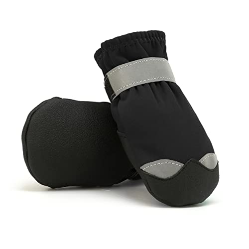 SEWOART 1 Satz Haustier wasserdichte Schuhe Hund Anti-Rutsch-Sohle Hundestiefel Schuhe Welpenpfote hundeschuhe Paws pfotenschutz Schuhe für Hunde Regenstiefel für Hund Nylon Black von SEWOART