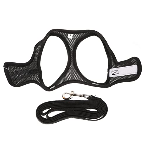 SEWOART 1 Satz Haustierleine Outdoor-Weste Brustgurt für Katzen cat Leash Katzen sicherheitsgeschirr laufweste Katzengeschirr und Leinenset Traktionsgeschirr für Katzen Mesh-Gewebe Black von SEWOART