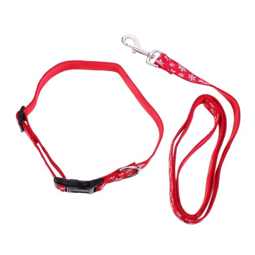 SEWOART Schneeflocken-Halsband-Set für Haustiere Weihnachts-Hundehalsband Leine Haustier-Zubehör Hundeleine Halsband Leine von SEWOART