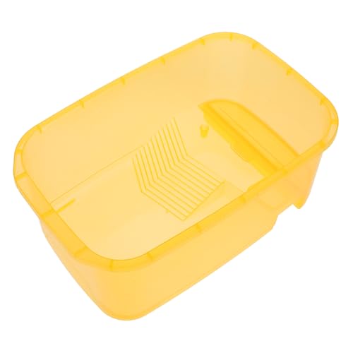 SEWOART 1 Set-Box Schildkrötenbecken Mini-Aquarium Amphibienbecken Für Haustiere Reptichip Klarer Behälter Schildkrötenfutter Brutbehälter Für Reptilien Schildkrötenpanzer Plastik Yellow von SEWOART