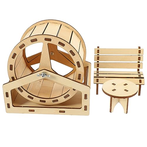 SEWOART 1 Set Kleiner Käfig Spielzeug Hamster DIY Montage Spielzeug Chinchilla Käfig Spielzeug Zubehör Holz Hamster Laufband von SEWOART