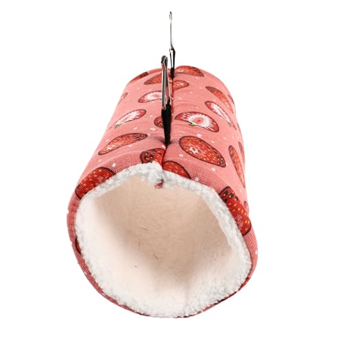 SEWOART Warmer Tunnel Für Hamster Nestbett Für Haustiere Weicher Stoff Für Eichhörnchen Und Mäuse 27 X 12 cm Erdbeere von SEWOART