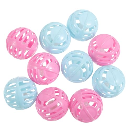 SEWOART 10 Stück Glockenball Lustiger Katzenball Katzenzubehör Glocke Katzenball Spielzeug Rasselball Spielzeug Für Katzen Hund Quietschspielzeug Kätzchen Soundball von SEWOART