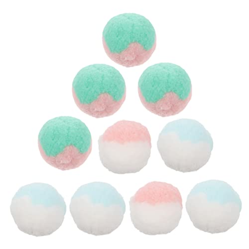 SEWOART 10 stücke Doppel Farbe Katze Fuzzy Spielzeug Katze Spielzeug Plüsch Katze Spielzeug Haustier Katze Spielzeug Bälle Katze Spielzeug Zufällige Farbe von SEWOART