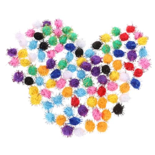 SEWOART 100St Pompons zum Basteln Lamettakugeln für Katzen Kratzball für Katzen Kratzballspielzeug für Katzen Bälle für Katzen cat Toys Katzen Spielzeug Flauschige Kugeln Pompons basteln von SEWOART