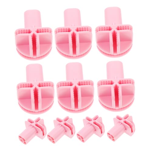 SEWOART 10Pcs Katzen Cage Caster Accessoires Ersatz Vogelkäfigradanschlüsse Kleine Plastikspinner Radadapter Schwenke Caster Sockel Ärmel Rosa von SEWOART