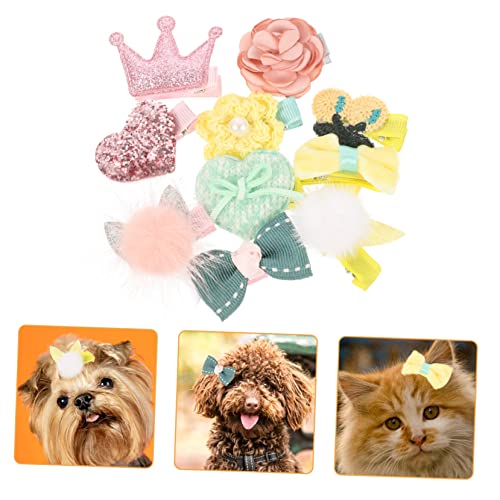 SEWOART 10St Hund Haarnadel Hundehaarband Tierhaarschleifen Haarknoten für Katzenwelpen Hunde haarspangen hundehaarspange Kinder Haarschmuck Welpen Bowknot Haarnadeln Hund Bowknot Stoff von SEWOART