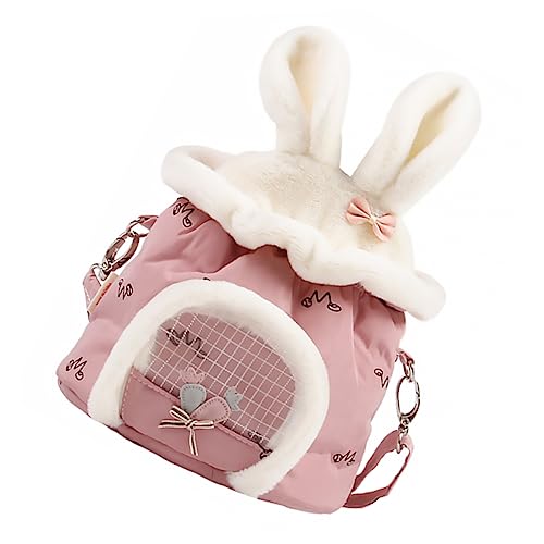 SEWOART 1Stk Hamstertasche Haustiertasche Welpe Käfig Hase und Leine Frettchen Vlies Kiste tiertransporttasche pet Backpack Haustierrucksack tragbare Hamstertrage Hamsterträger Plüsch Rosa von SEWOART