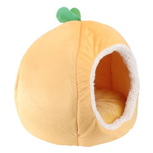 SEWOART Haustierbett Warmes Hundenest Bett Orange Bequemes Haustierbett für Hunde Welpen Kleintiere Mehrzweck von SEWOART