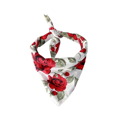 SEWOART 1Stk pet Supplies haustierbedarf Haustiergeschenke Haustierpflege Welpen-Bandanas Stirnband Hundehalsband Hund speichelhalsband rote Rose Zubehör dreieckiger Schal von SEWOART