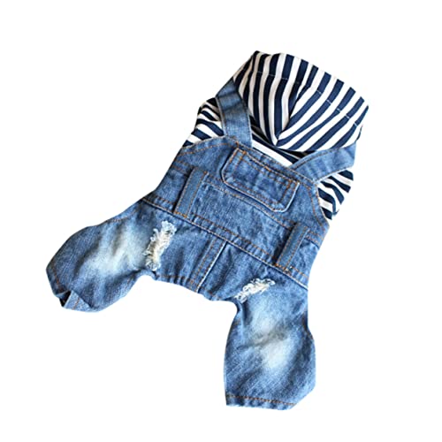 SEWOART Welpe 1Stk Denim-Bodysuit Horror-Aufkleber Kleidung für kleine Hunde Denim-Hundegeschirr Kleider Hundeleine Denim-Kleidung Welpenkleidung der Hund vierbeinige Kleidung von SEWOART