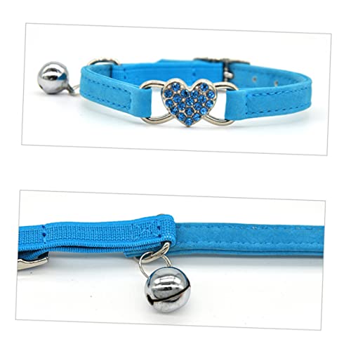 SEWOART 1stk Katzenkette Aus Strass Kettenhalsband Für Kätzchenhalsband Mit Katzenglocke Katzenhalsbänder Welpenhalsband Für Welpen Herz Strass Katzenhalsband Blue von SEWOART