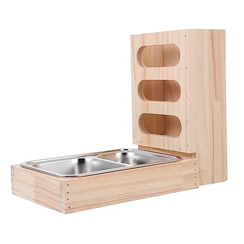 SEWOART Futterspender für Kaninchen aus Holz Heuspender 2-in-1 Futtermittel für Kaninchen Bunny Bistro von SEWOART