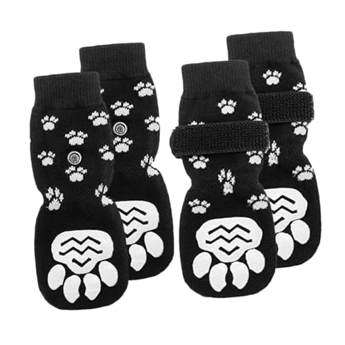 SEWOART Adorable Pet Socks 2 Sets Atmungsaktive Hundesocken Verschleißfeste Pfoten Wiederverwendbar Für Hunde Und Welpen S Schwarz von SEWOART