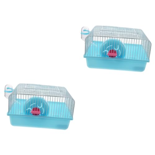 SEWOART 2 Sätze Hamsterkäfig Hamster-Aquarium Versteck für Haustiere Hamsterhaus Hamster Hütte Hamster käfig Hamster cage tragbarer Haustierkäfig Hamsterrattenversteck Plastik Blue von SEWOART