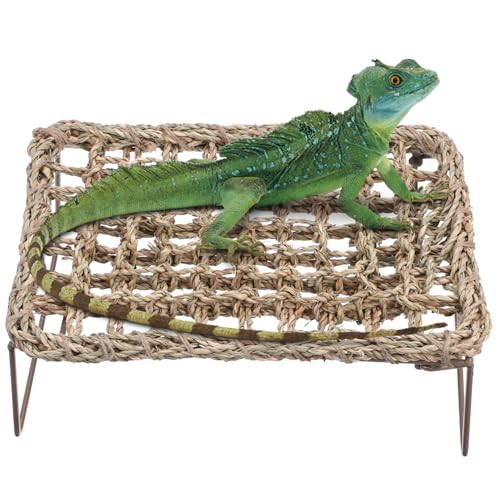 SEWOART 2St Eidechsengrasmatte Reptilienbett für Haustiere Hängematte bärtige Drache-Panzerdekoration Eidechsenbett Eidechsenliegebrücke Bartagame Hängematte Reptilienbrücke Stroh von SEWOART