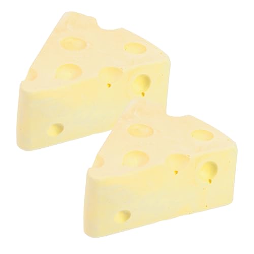 SEWOART 2St Käse Käse Mozzarella Hamster-Leckereien Hasen-Kauspielzeug Igel Beißspielzeug Hamster Spielzeug hamsterspielzeug Backenzahn Spielzeug Hasen-Backenzahnsteine Kalziumgips Yellow von SEWOART