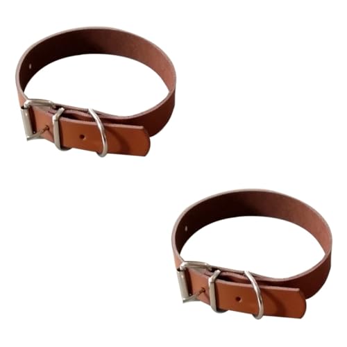 SEWOART 2St aus Rindsleder Hunde hundekragen Halsband Hunde für Hunde Dog hundehalsband Welpe Haustierprodukte Haustiersachen Haustier Hundehalsband Brown von SEWOART