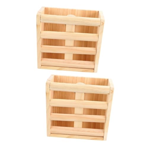 SEWOART 2st Grasrahmen Hamster-grasregal Futterspender Für Haustiere Futterstation Für Kaninchen Häschen-Feeder Meerschweinchen Futter Futterspender Für Kaninchen Hasenspender Khaki Holz von SEWOART