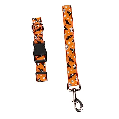 SEWOART Halloween Hundehalsband Leine Set Verstellbares Haustierhalsband Hund Halloween Fliege Haustier Hund Halskette für Hunde Welpen von SEWOART