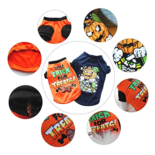 SEWOART Halloween Pet Supply Haustier T-Shirt Set Hundekleidung Kreatives Druckmuster von SEWOART