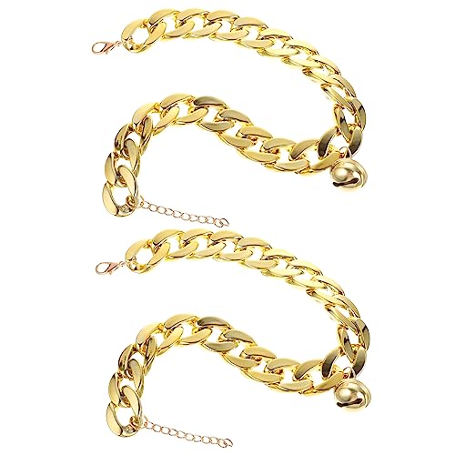 SEWOART 2st Haustierhalsband Yorkie-zubehör Hundeglockenkette Goldene Verzierungen Kubanisches Hundehalsband Hundezubehör Hund Hochzeitsschmuck Kleine Hundehalsbänder Chihuahua-zubehör Abs von SEWOART