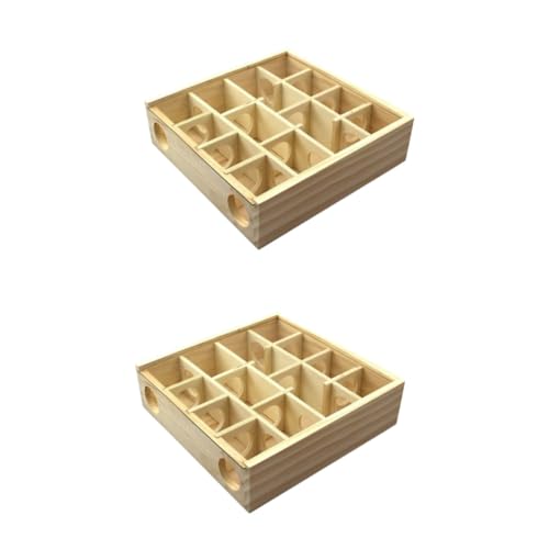 SEWOART 2st Log-Hamster-Labyrinth Lernspielzeug Spielzeug Für Zwerghamster Käfig-Hamster-Spielzeug Hamster-Labyrinth-Spiel Spielzeug Für Kaninchen Kaninchenspielzeug Hasenkauspielzeug Holz von SEWOART