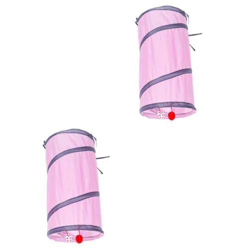 SEWOART 2st Tunnelspielzeug Für Katzen Meerschweinchen Spielzeug Interaktive Röhren Für Haustiere Warmhaltender Katzentunnel Haustier Spielzeug Kätzchen-tunnelspielzeug Polyester Rosa von SEWOART