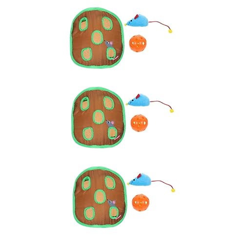 SEWOART 3 Sätze Katzen Spielzeug Kätzchen-Tunnelspielzeug Plüschfigur Spielzeug interaktives Spielzeug Faltbarer katzentunnel Katzenspielzeug Katzentunnel im -Design Stoff Brown von SEWOART