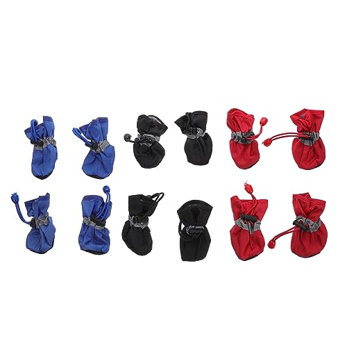 SEWOART Hunde-Regenschuhe-Set 3er-Pack wasserdichte Regenstiefel Outdoor-Haustierschuhe warmes Design von SEWOART