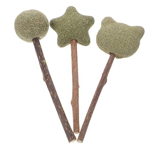 SEWOART 3St Katzenminze Lutscher Spielzeug Kätzchen lecken Katzenminze-Stick Katze leckt Leckereien Kaustangen chew Toy Natural Catnip Mundpflegestift Katzenminze Bälle ， Green von SEWOART