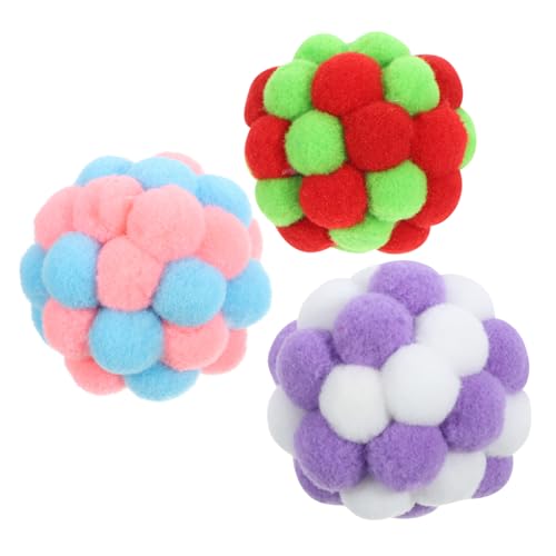 SEWOART 3St Katzenglockenball katzenspielzeug plüschbälle für Katzen kätzchen-Pom-Pom-Bälle Kätzchen Spielzeug spielzeuge Katzenbälle drinnen Kätzchenkratzer beissen von SEWOART