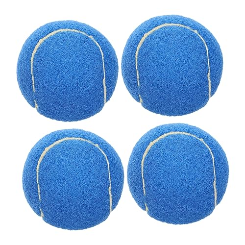 SEWOART 4 Stück Haustier-Tennis Hundespielzeug Holen Kauspielzeug für Haustiere Bälle für Hunde Interactive Dog Toys Dog chew Toy Mehrzweck-Welpenspielzeug bissfeste Hundebälle Gummi Blue von SEWOART