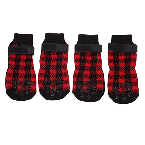 SEWOART Hundesocken Strümpfe Für Haustiere Weihnachtsmotiv Ohne Pfotenabdruck 4er-Set von SEWOART