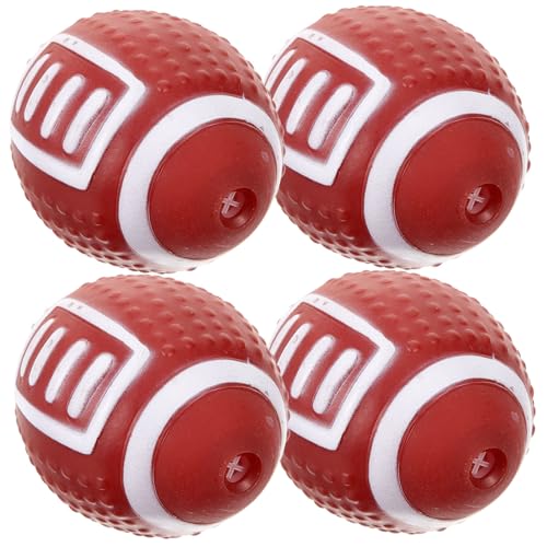 SEWOART 4 Stück Hundespielzeugball Hunde Quietschender Ball Peppiger Haustierball Für Hunde Quietschendes Hundespielzeug Fußball Für Hunde Plüsch Hundespielzeug Kauer Light Brown Gummi von SEWOART