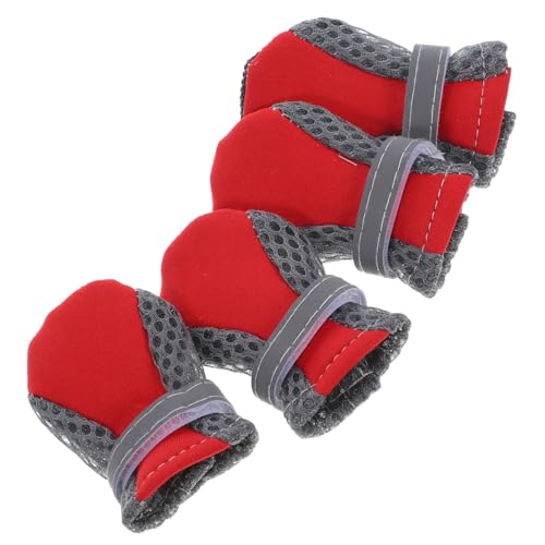 SEWOART Schützende Hundeschuhe 4-teiliges Set Mesh-hundeschuhe Unbequeme Weiche Unterseite Atmungsaktive Haustier-Regenschuhe von SEWOART