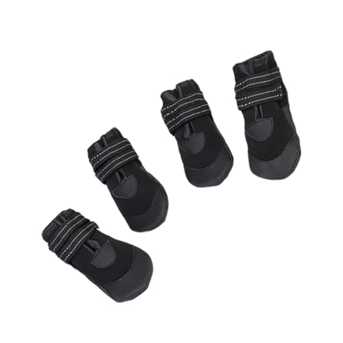 SEWOART 4 Stück Regenstiefel Für Welpen Anti-rutsch-Schuhe Welpe Regenstiefel Für Hunde Hundestiefel Leuchtend Pfoten Stiefel Regenstiefel Für Haustiere Hundepfote Pfote Winter Warm Black von SEWOART