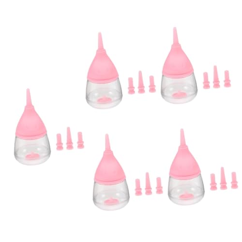 SEWOART 5St PET-Flasche Hasen Flasche pet Flaschen Katzenflasche Futterspender Fütterung milchkocher milchflasche Welpenflaschen zum Stillen Welpenflasche zum Stillen Plastik Rosa von SEWOART