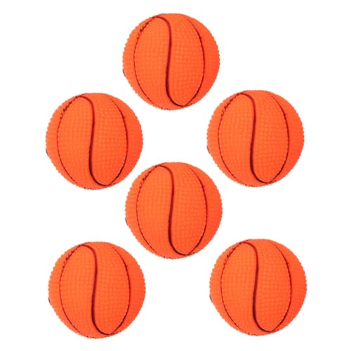 SEWOART 6er Set Basketball Hundespielzeug Niedliche Quietschbälle Aus Vinyl Interaktive Kauspielzeuge Für Welpen Für Kleine Haustiere Partybedarf Für Hunde von SEWOART