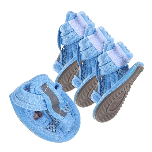 SEWOART 8 STK Haustierschuhe Gießen Katze Schuhe Haustier Hundeschuhe Für Strandschuhe Für Hunde Welpenschuhe Für Kleine Hunde Hundepfotenbalsam Wasserschuhe Für Hunde Hund Sandalen Blue von SEWOART