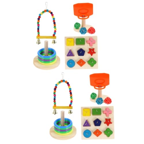 SEWOART 8 Sätze Papagei Spielzeug Papageien-trainingsspielzeug Futterspielzeug Für Papageien Lernspielzeug Für Papageien Nymphensittich Spielzeug Papageien-puzzlespielzeug Colorful Hölzern von SEWOART