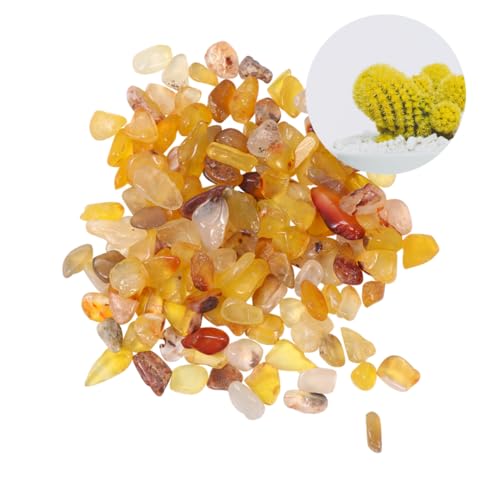 SEWOART Blumentopf Ornament Crushed Citrine Teiche Aquarien Aquarium Anlage Kieselsteine Steine polieren teich Dekoration kieswaben flusssteine Polierte Steine Kiessteine dekorativer Kies von SEWOART