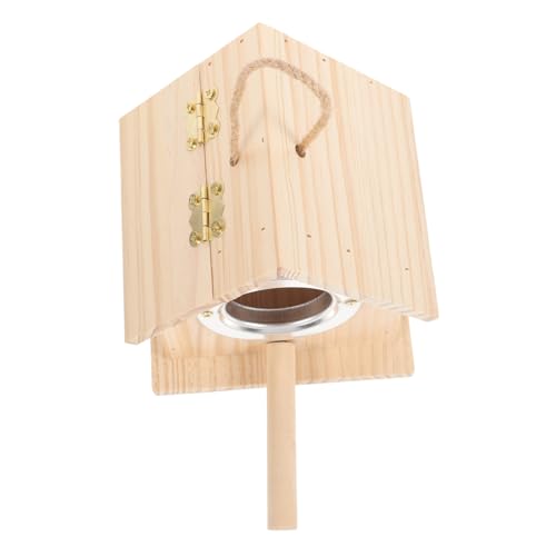 SEWOART Box Vogel Terrarium Papagei Holzhaus Holz Sittich Nest Haustier Vögel Nest Papagei Zubehör Vogelhaus Vogelspielzeug Für Sittiche Holz Vogelnest Schlafnest Sittich Zubehör Holz von SEWOART