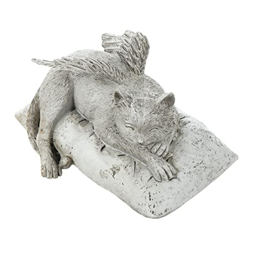 SEWOART Engel Katze Ornamente Katzengrab Statue Gedenkkatzenengel Katzen-Engel-Statue Gedenksteine ​​für Haustiere Katzengarten katzenangel Katzen Angel Tribut-Statue Kunstharz-Skulptur von SEWOART