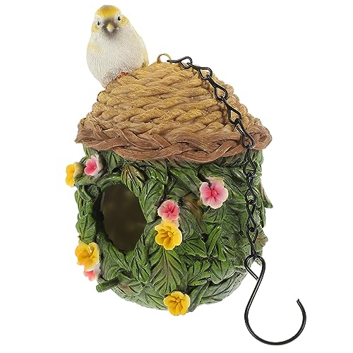 SEWOART Hängendes Vogel Nest Aus Resin Für Den Winter Dekoratives Nistkästchen Für Papageien Im Garten Wetterfeste Vogelhaus Dekoration Für Die Terrasse Und Den Balkon von SEWOART